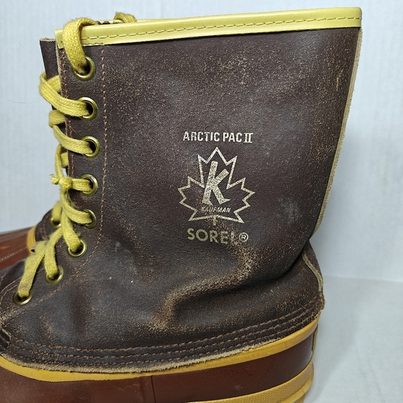 Sorel Arctic Pac Leather Rubber Wool Lined Lace Up Duck Tan Brown Boots Men\'s 10 main image 10